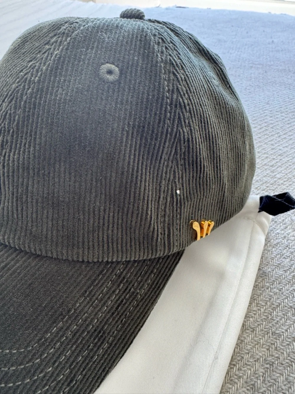 Chord Dark Green Corduroy Baseball Cap - Picture 2 of 5